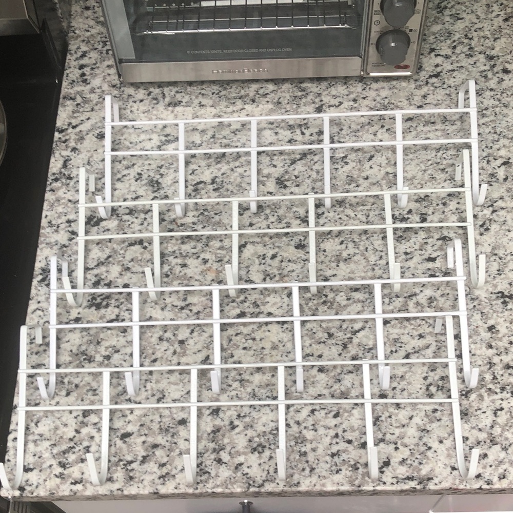 🧡 White Over-the-Door Hook Organizer Rack Set of 4